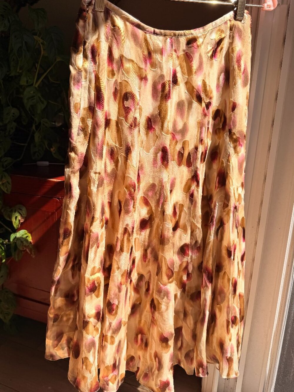 Vintage Silk Blend Jones New York Animal Leopard Print Skirt – Flowy Midi